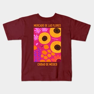 Flower Market from Mexico City Kids T-Shirt